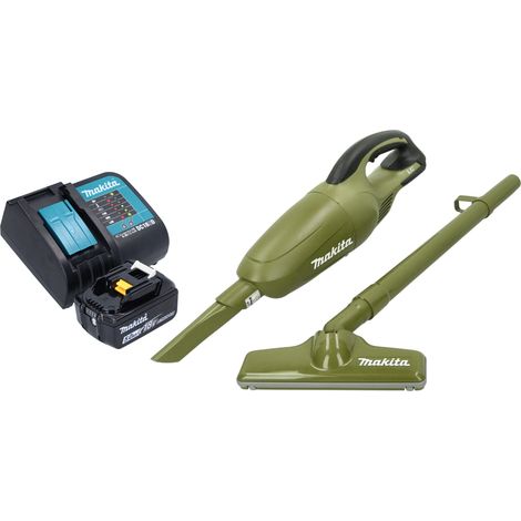 Makita DCL 180 STO Akku Staubsauger 18 V 0,65 l Olive Outdoor Adventure Serie + 1x Akku 5,0 Ah + Ladegerät
