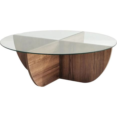 Table basse en verre trempé - Naturel foncé et Transparent - AYSUN (1/9)