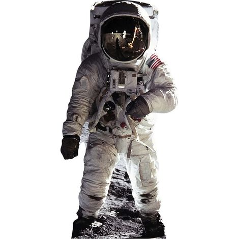 Figurine en carton Buzz Aldrin astronaute sur la lune - Haut 182 cm (1/4)