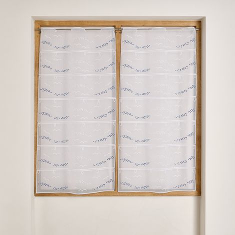 Modulable en maille à motif mouettes Blanc 45x90 cm