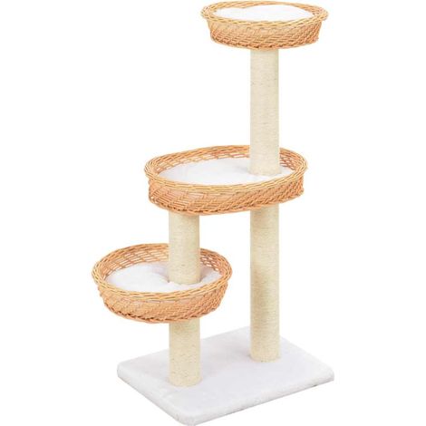 Rascador para gatos con poste de sisal madera natural de sauce vidaXL (1/5)