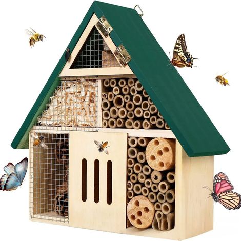 Maisons à insectes, hôtels à insectes, habitats naturels pour insectes bénéfiques adaptés aux abeilles, papillons, coccinelles, jardins et terrasses. (1/5)