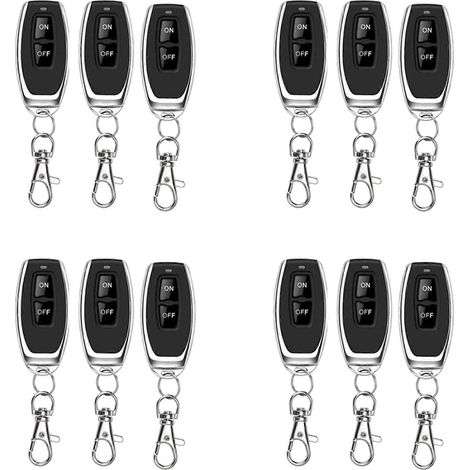 Lot de 12 interrupteurs de télécommande sans fil RF 433 MHz pour relais 220 V 30 A, éclairage, pompe à poussière, moteur, ventilateur et plus encore. (1/4)