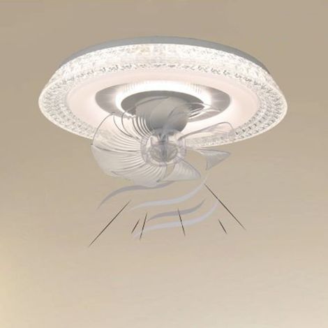 TrAdE Shop Traesio - Plafoniera Cristallo Con Ventola Lampada Soffitto Ventilatore Luce 3200k-6500k 33221 - (1/4)
