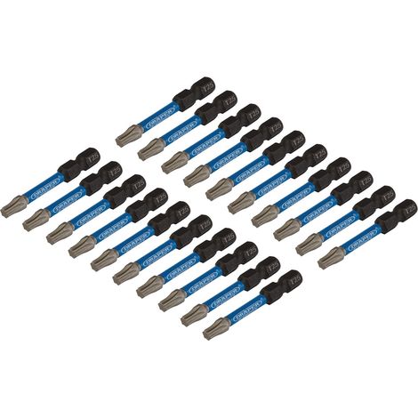 Draper T25X50MM IMPACT S/D BIT 20PK 05699 TX-STAR® Impact Screwdriver Bits, 1/4" Hex