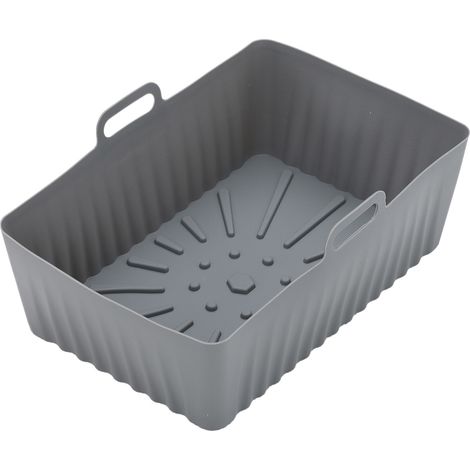Plaque de cuisson rectangulaire en silicone pour friteuse à air chaud, grand tapis de cuisson en silicone pour friteuse à air chaud, friteuse à air chaud en silicone (1/5)
