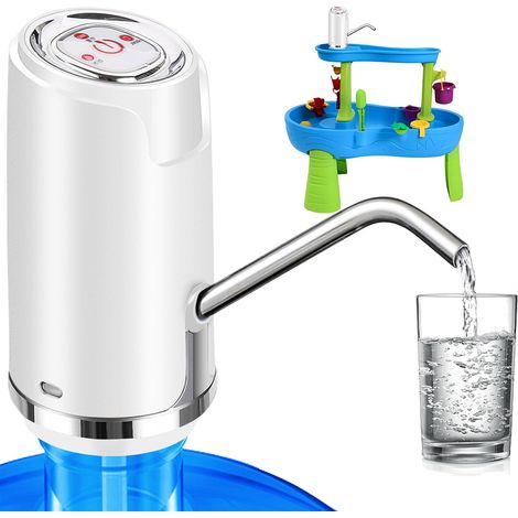 Bomba de agua embotellada, dispensador de agua eléctrico, bomba universal de agua potable con carga USB, blanca (1/5)
