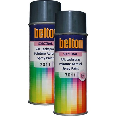 2 bombes de peinture Belton Spectral RAL7011 Gris Fer 400ml