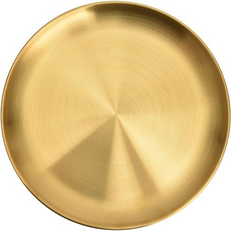Ronde plateau en acier inoxydable, l'or, 23 cm,Style 1 (1/5)