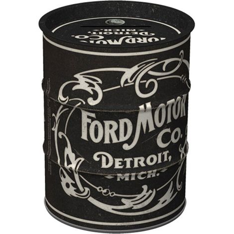 Tirelire en métal Tonneau de pétrole Ford vintage logo
