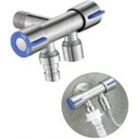 Vanne de dérivation Vanne d'angle Laiton Universel 1/2" Robinet d'Arretz de Régulation avec Poignée pour Douchette WC, Machine à Laver, Toilettes, Jardin