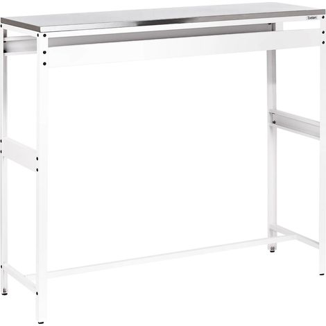 Mobile da cucina da esterno in acciaio con 3 ante, piano in acciaio inox bianco Maenza