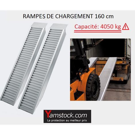 2x rampes de chargement voiture aluminium 161cm 4050kg WC