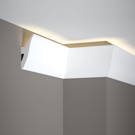 Lichtleiste "QL009" (Mardom Decor) - Stuckleiste für indirekte Beleuchtung (aus hochfestem Polyurethan) inkl. Reflexionsklebeband (1/5)