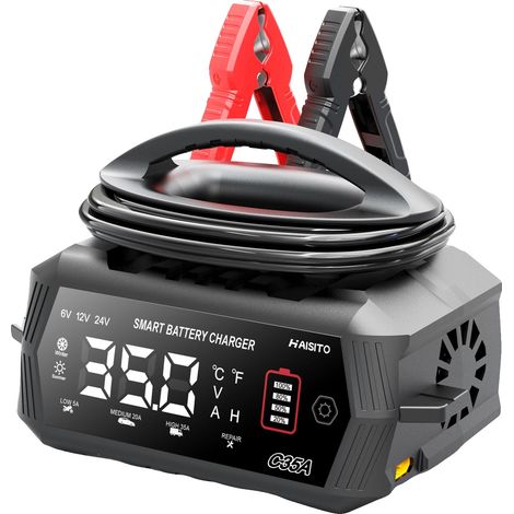 Chargeur de batterie, capacité maximale de 35A, options de charge multiples, PRISE UE(6V 12V 24V) (1/2)