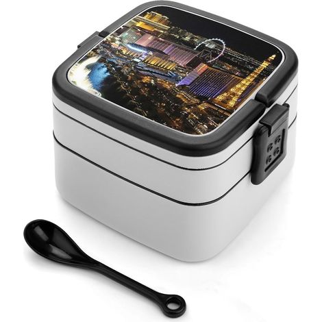 Vue nocturne de Las Vegas - Boîte à bento empilable double (1/5)