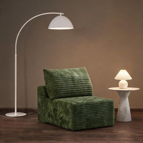 Fauteuil 1 place en tissu vert velours côtelé 70 x 95 x 83 cm (1/5)