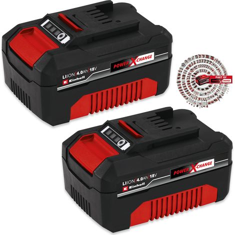 Einhell 4511489 PXC-Twinpack 18v 4.0ah Batteries CB A1 (2 x 4ah Batteries)