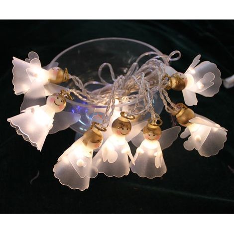 Guirnalda LED de 8 angelitos con luz cálida, 5,10 m