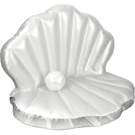 Bouée Piscine Coquillage 144cm, Bouée Plage Géante Gonflable Renforcée en Forme Coquillage avec Boule Perle pour Bronzer Enterrement Vie Jeune Fille Décoration Fête Piscine (1/5)