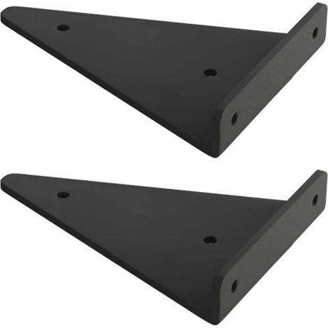 Support D'étagère en Triangle en Métal Flottant,Equerre Etagere Mural Aveugles Dissimulés,Chambre à Coucher Salon Salle de Bain Bricolage Décoration Support,2 Pièces (8x10cm/3.1x3.9in,black)