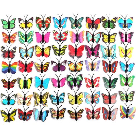 Papillon Déco - 3D PVC avec Épingle de Sécurité - Pour Chambre d'Enfant, Rideaux, Table à Manger, Bureau - 20 Pièces (1/5)