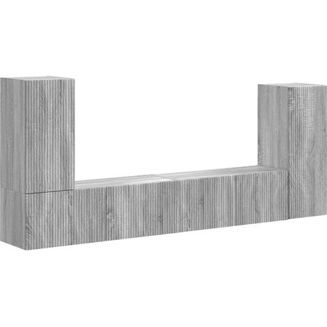 Conjunto de mueble de TV 4 pcs Gris Sonoma Madera de ingeniería vidaXL