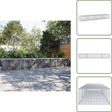 The Living Store Gabione mit Deckel 400x100x50 cm Verzinktes Eisen - Steinkorb (1/5)