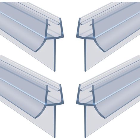 Joint de Douche pour Paroi en Verre, 30CM 4PCS Barrière de Douche, Joint Porte Douche pour Vitre 4-6mm, Joint d'Étanchéité Cabine Douche Barrière Pliable, PVC Extra-épais (Transparent) (1/5)