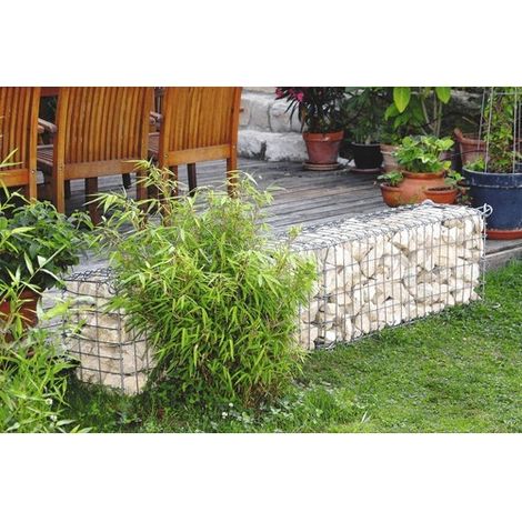 Element dekorativ für Garten inko gabion basket verzinktes Metall 100x20x40 cm