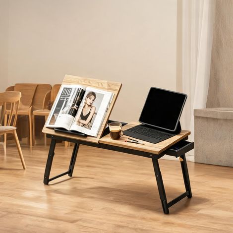 Table basse coloris noir Oak en bambou MDF 83,5 x 33 x 34 cm (1/5)
