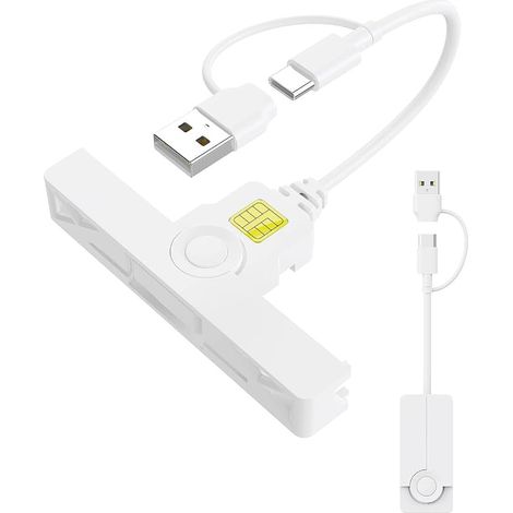 2en1 Lecteur de Carte identité USB-C&USB-A,Mini Smart Card Reader Lecteur de Carte à Puce SIM Militaire Compatible avec ISO 7816 Classe A,B,C,CAC/Carte D'identité à Puce pour Windows, Mac OS et Linux (1/5)
