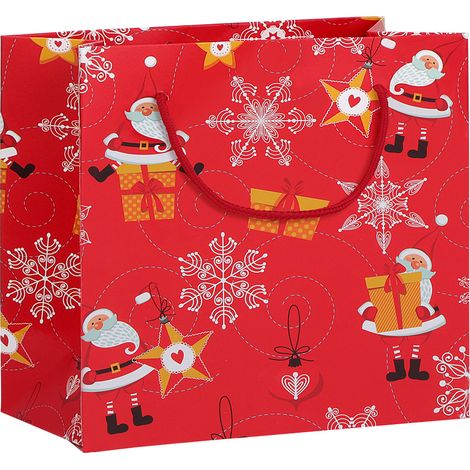 Sac Cadeau Papier - Motif Noël Pour Bonbons Et Petits Cadeaux - 30x27x12cm - Lot De 1 (1/5)