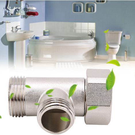 Adaptateur en Laiton 7/8 pour Robinet de Douche à Trois Voies avec Déviation pour Toilette et Pommeau (1/5)
