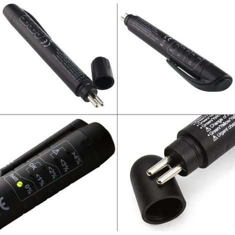 5 LED Portable Liquide Frein Testeur Stylo Liquide Huile Humidité Eau Detection Noir (1/4)