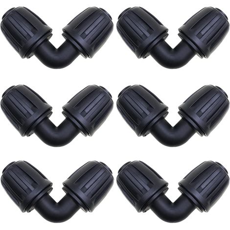 SHINING HOUSE Accessoires d'irrigation, 6 Pcs Connecteurs Coudés, Raccord Arrosage 16 mm, Connecteur de Tuyau D'irrigation de Jardin, pour connecteurs d'irrigation de Jardin Tuyau PE