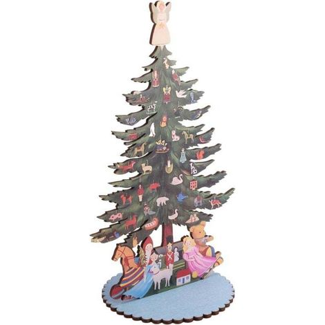 Sapin de Noël en Bois, Mini Ornements Décoration Table avec Amovibles, Arbre pour , le Bureau