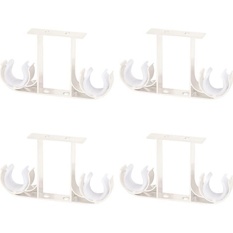Set mit 4 Gardinenstangenhalterungen aus Aluminiumlegierung für 28 mm Gardinenstangen (weiß)