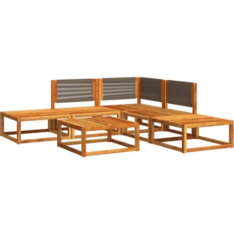 Maison Exclusive - Set di divani da giardino 6 pezzi con cuscini in legno di acacia e corda