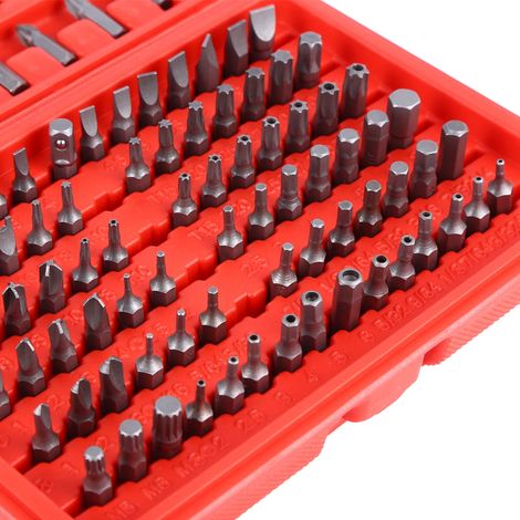 100 pièces embouts de tournevis pour perceuse/visseuse, coffret de rangement inclus (1/5)