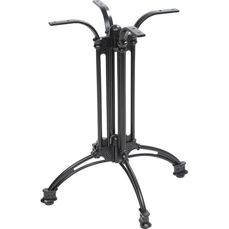 Base per Tavolo da Giardino con Piede a 4 Razze in Alluminio Nero (1/2)