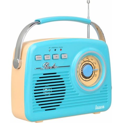 Lauson RA142 Radio Vintage Bluetooth  Transistor Radio portátil Retro  Batería Recargable  FM Am  USB - SD