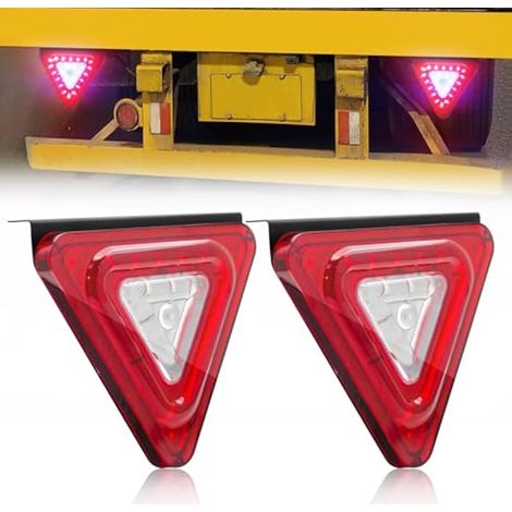 2PCS LED Feux Remorque 24V,Triangle Feux Arrière de Remorque Feu Stop/Feu de Circulation avec Fonction Stroboscopique pour Remorque Camion Caravane Van (1/5)