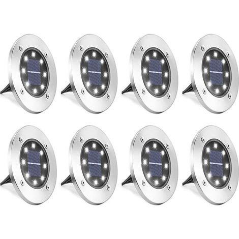 Packung mit 10 wasserdichten IP65-Solarleuchten – 8 LEDs pro Lampe – Autonomie 8 bis 12 Stunden – Schnelle kabellose Installation (1/5)