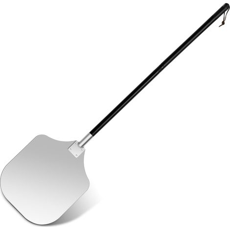 Pelle à pizza rectangulaire en aluminium dur avec poignée en métal amovible (124 cm) pour pizza, pain, gâteau, légère et facile à nettoyer (1/5)