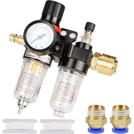 Réducteur de pression d'air comprimé 1/4 pouce séparateur d'eau air comprimé (1/4)