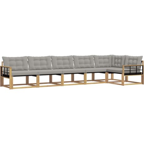 Set di divani da esterno 6 pz Bianco e Grigio Chiaro vidaXL (1/5)