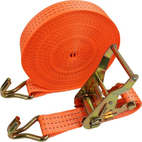 Sangles à cliquet, sangles d'arrimage robustes, crochet en J pour camions, voitures, motos, vélos (1 m) (1/5)