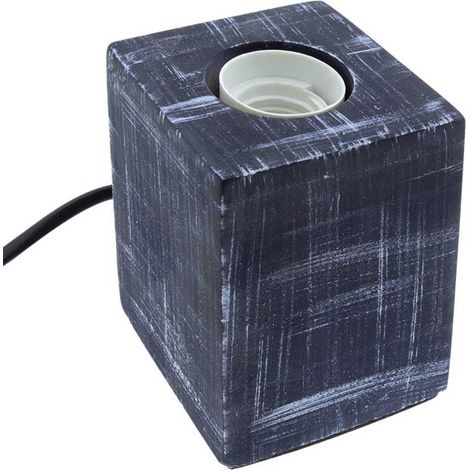 Base con Cable e Interruptor E27 para Lámpara de Mesa en Cemento Gris (1/4)