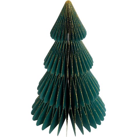 Sapin de Noël décoratif en papier vert H. 30 cm - Feeric lights & christmas (1/4)